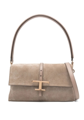 Tod's mini T Timeless flap shoulder bag - Brown
