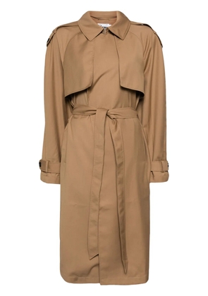 izzue tie-fastening trench coat - Neutrals