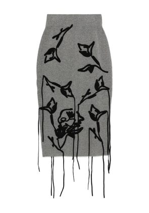 ERDEM floral-print pencil skirt - Grey