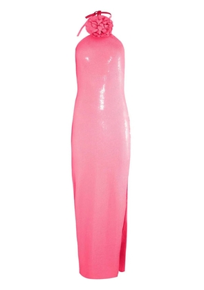 Rodarte floral-appliqué sequined gown - Pink