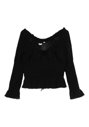 DÔEN Baptisia scoop-neck puff-sleeve top - Black