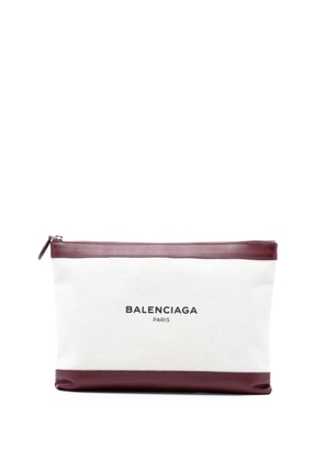Balenciaga Pre-Owned 2018 M Canvas Navy Clip clutch bag - Red