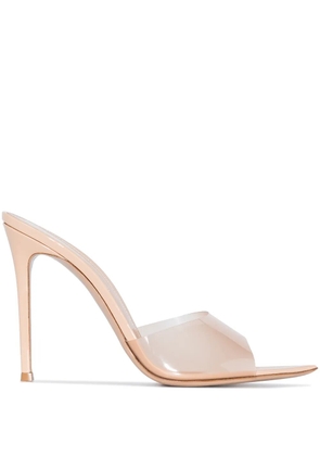 Gianvito Rossi Elle 105mm transparent-strap mules - Neutrals