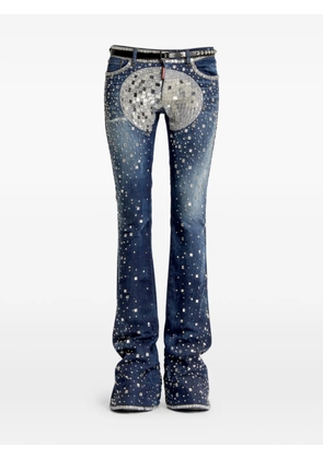 DSQUARED2 discoball-design bootcut jeans - Blue
