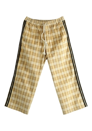 adidas plaid-pattern trousers - Neutrals
