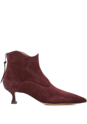 Tassinari pointed-toe suede ankle boots - Red