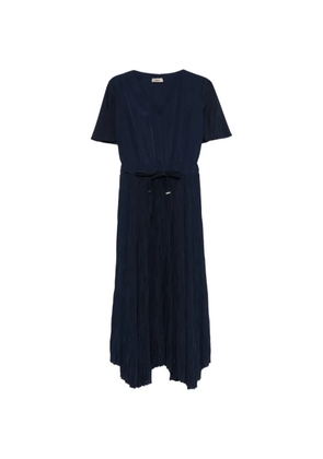Herno pleated V-neck dress - Blue