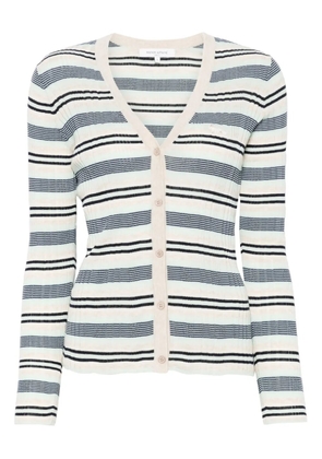 Maison Kitsuné fine-ribbed striped cardigan - Neutrals
