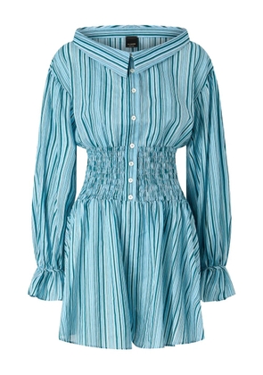 PINKO striped shirred jumpsuit - Blue