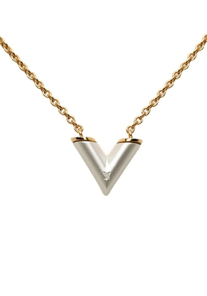 Louis Vuitton Pre-Owned 2020 Gold Plated Resin Essential V Necklace costume necklace - White