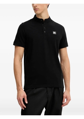 Karl Lagerfeld monogram-logo polo shirt - Black