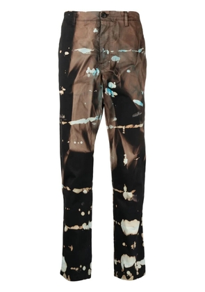 Stain Shade tie-dye straight-leg trousers - Black