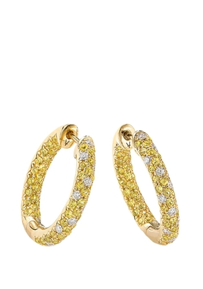ROBINSON PELHAM 18K yellow gold sapphire diamond hoop earrings