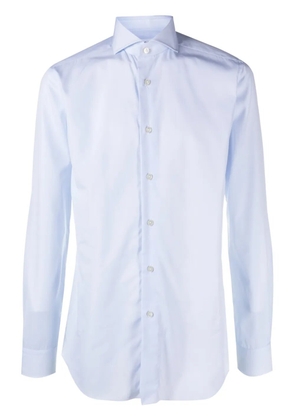 Xacus spread-collar cotton shirt - Blue