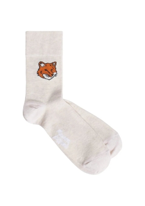 Maison Kitsuné Fox-motif socks - Neutrals