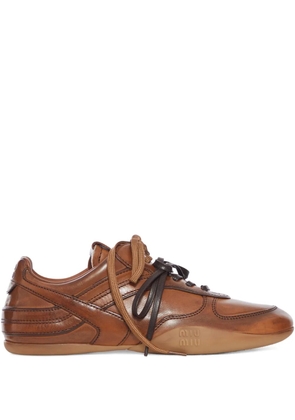 Miu Miu leather sneakers - Brown