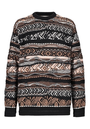 Laneus fairisle-pattern crew-neck sweater - Brown