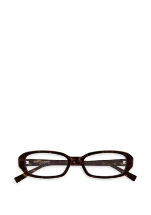 Saint Laurent Eyewear rectangle-frame tortoiseshell glasses - Brown
