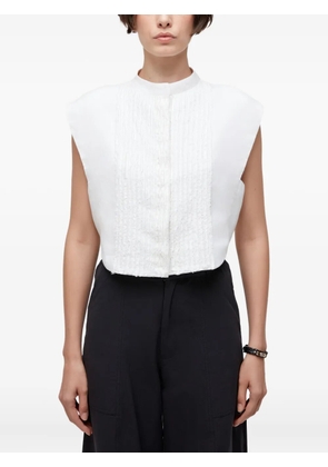 Osklen textured panelled sleeveless blouse - White