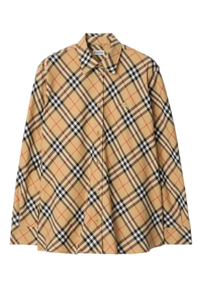 Burberry check Equestrian Knight-motif shirt - Neutrals