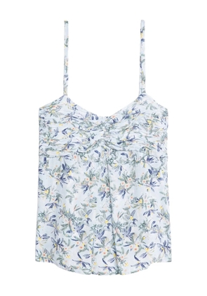 Zadig&Voltaire Cippie floral-print smocked top - Blue