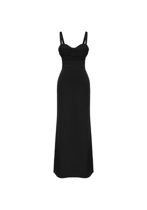 POST MERIDIEM gathered-detail maxi dress - Black