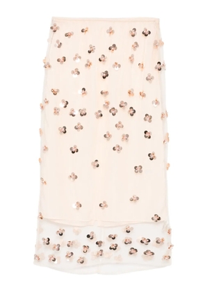 Forte Forte flower-detail midi skirt - Neutrals