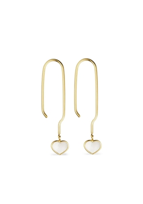 Design letters heart-drop earrings - Gold