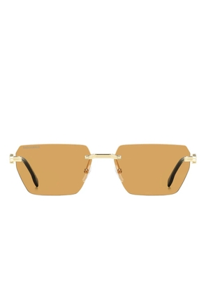 DSQUARED2 EYEWEAR logo-detail geometric sunglasses - Gold