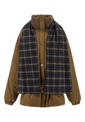 MARBELL Amy scarf-detail padded jacket - Brown