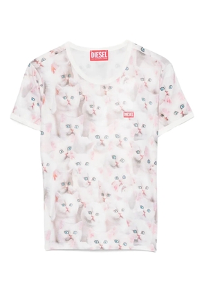 Diesel all-over cat-print short-sleeved T-shirt - White