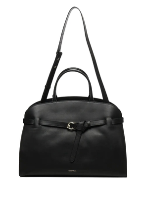Coccinelle medium Sabine belted cowhide tote bag - Black