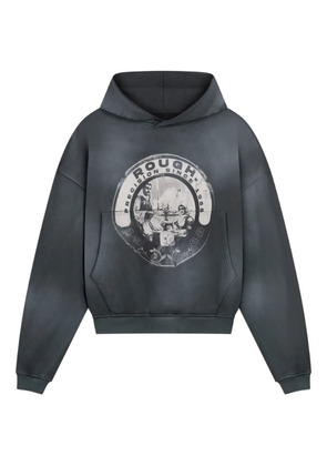 ROUGH. graphic-print hoodie - Grey