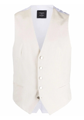 Tagliatore corduroy single-breasted waistcoat - White