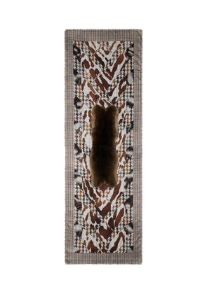 Pierre-Louis Mascia houndstooth-pattern scarf - Brown