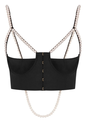 Moschino pearl-detailing top - Black