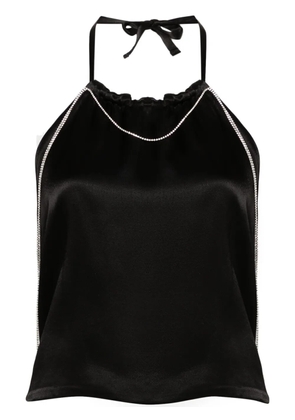 Hamoulet Layla crystal-embellished satin top - Black