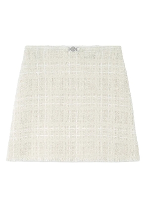Versace A-line frayed mini skirt - White