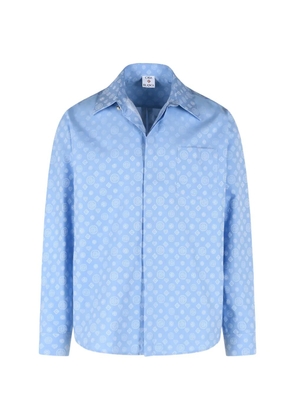 Casablanca monogram-pattern pocket shirt - Blue
