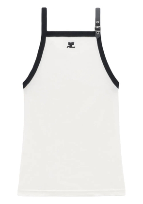 Courrèges Buckle cotton tank top - White