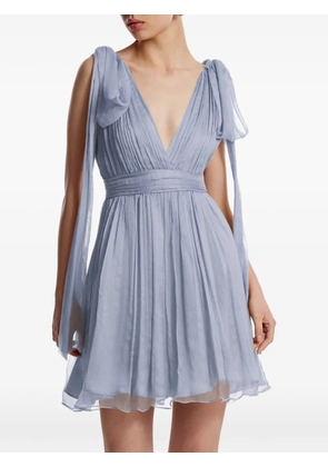 FRAMBOISE bow V-neck dress - Blue