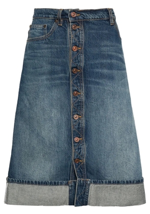 Victoria Beckham mid-rise denim midi skirt - Blue