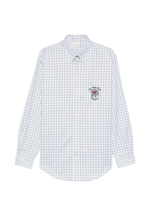 Drôle De Monsieur checked-pattern logo-embroidery shirt - White
