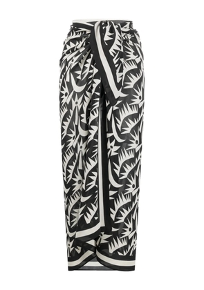 Matteau graphic-print silk sarong - Black