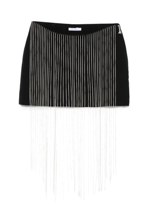 Patrizia Pepe rhinestone-embellished fringe mini skirt - Black
