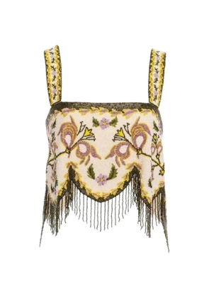 Agua By Agua Bendita Aida Aura beaded top - Neutrals