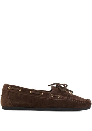 Ferragamo leather boat shoes - Brown