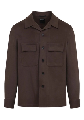 Zegna double-pocket cashmere shirt jacket - Brown