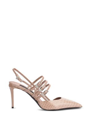 Philipp Plein croco-print buckled pumps - Neutrals