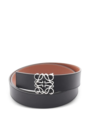 Loewe Pre-Owned Anagram leather reversible belt - Black